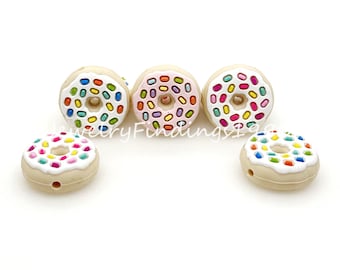 Donut Silicone Bead, Doughnut Silicone Beads, Mini Silicone Beads, Jewelry Making, 1 - 50pcs Silicone Bead, Wholesale Bead, 22mm