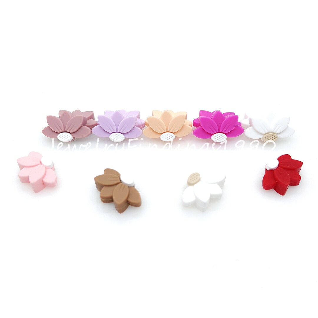 Perles En Silicone 40mm 10pc Pendentifs En Forme De Fleur Mélange