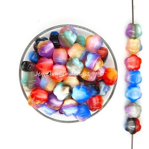 Pearlescent Flower Acrylic Beads,Focal Beads For Pen,Chunky Beads,Jewelry Beads