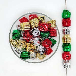 3D Christmas Box Acrylic Beads,Focal Beads for Pen,Christmas Beads,Chunky Beads
