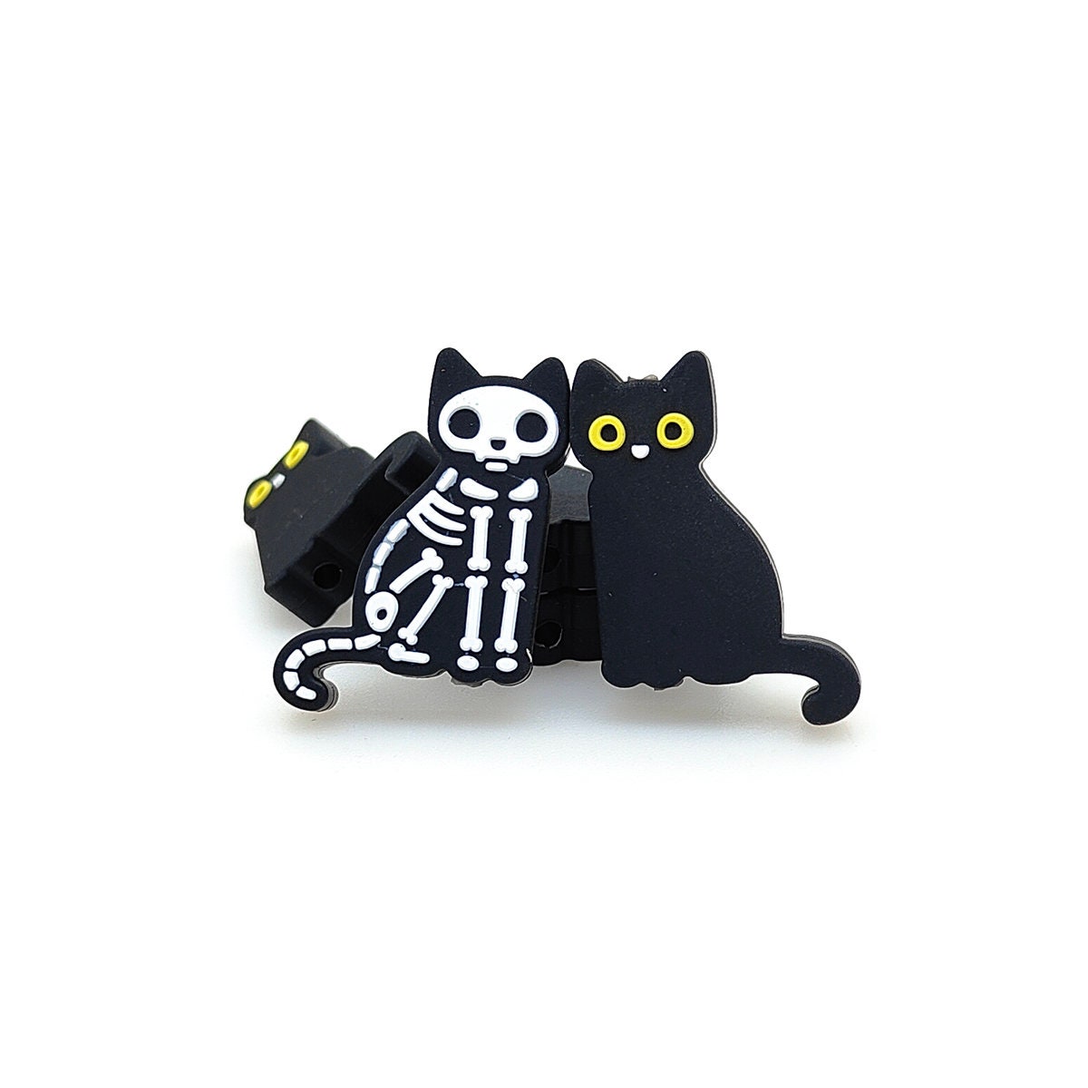 Black Cat Silicone Beads,Halloween Cat Focal Beads,Cat Beads For Pen,DIY Keychain
