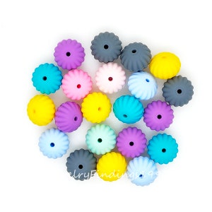 10 - 100pcs Pumpkin Silicone Beads, DIY Bracelet Necklace, Spacer Silicone Beads, Keyring Keychain Jewelry Making, Craft Jewelry Beads, 15mm