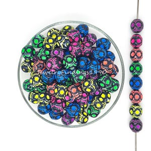 16mm Carved Beads,Loose Beads,Colorful Beads Mix,Resin Beads,Jewelry Making