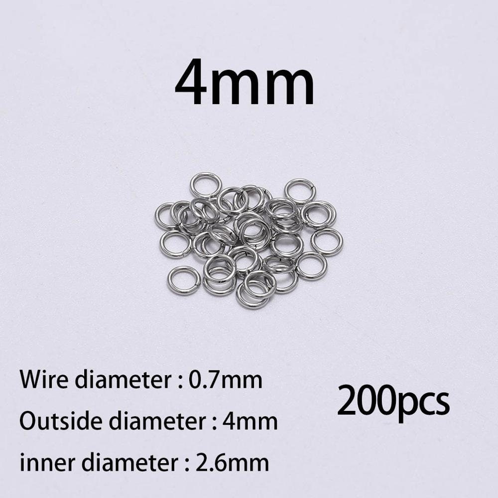 100-200pcs 3-15mm Stainless Steel DIY Jewelry Connector Findings