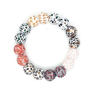 15mm Silicone Beads,Round Print Beads,Bulk Print Silicone Beads,Loose Beads,Holiday Beads