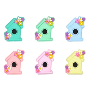 25*28mm Bird House Silicone Focal Beads, DIY Keychain Jewelry Making, Wholesale Beads, Shape Silicone Beads Bulk