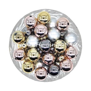 16mm Metallic Acrylic Gumball Beads, 16mm Beads, Assorted Color Acrylic Bubblegum Beads