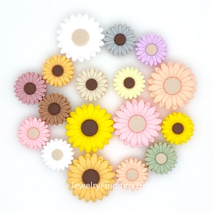 20mm,30mm Sunflower Silicone Beads, Mini Silicone Beads, Daisy Silicone Beads, Focal Silicone Beads, Jewelry Making Accessories