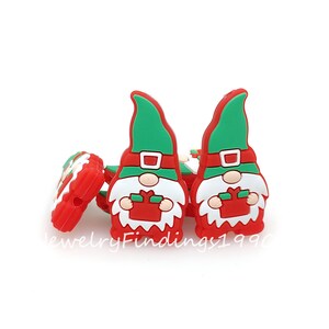 Christmas Gnome Focal Beads, Elf Gnome Silicone Beads, DIY Pen Beads