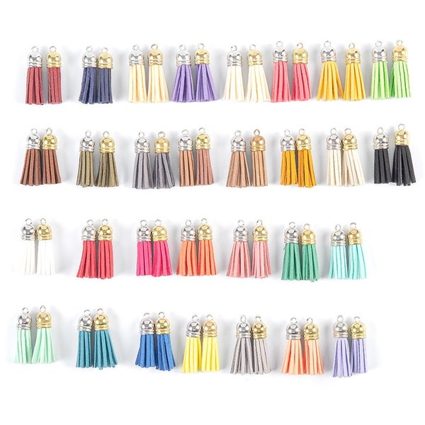 Faux Suede Tassels, 3.5cm Tassel DIY Crafts Keychains and Dangle Earrings, Suede Fringe Keychain Tassels Jewelry Pendant Accessories