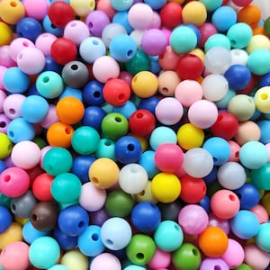 9mm Random Mixed Color Silicone Beads, 20pcs Beads, Round Silicone Beads, Small Loose Beads for Necklace Jewelry Making, Crafts Accessories