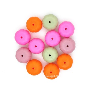 New Pumpkin Silicone Beads, Halloween Pumpkin Beads, 10 - 100pcs Loose Silicone Beads, DIY Necklace Jewelry Making, 19.5*13mm