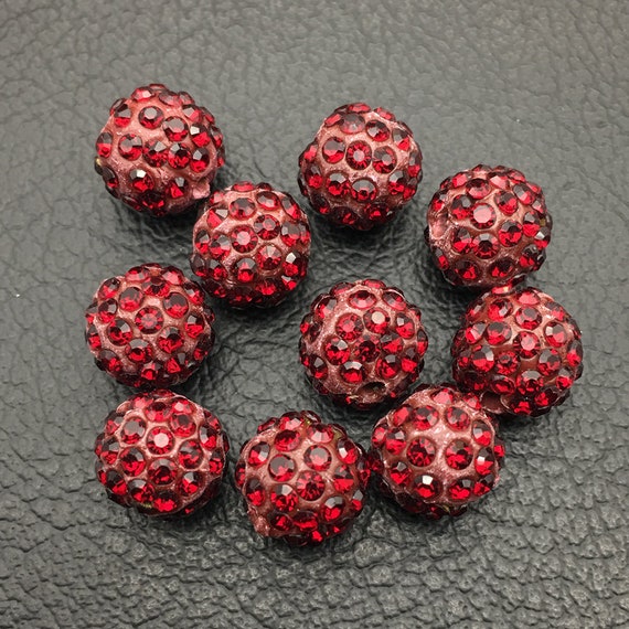 10mm Rhinestone Beads - 100pcs Red Round Sparkly Clay Beads For Jewelry Making (Bracelets, Necklaces, DIY Crafts) - View #10
