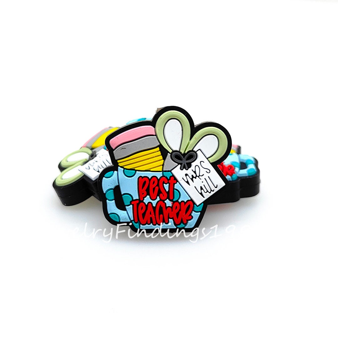 Teacher Beads, Best Teacher Focal Beads, Mug Silicone Beads Etsy