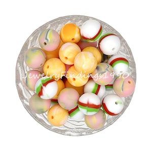 Tie-dye Round Silicone Beads, 15mm Wholesale Silicone Beads, Bulk Beads