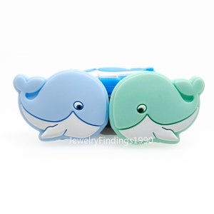 Whale Shape Silicone Beads, Jewelry Bead DIY Necklace Accessories, Silicone Loose Beads, 1 - 50pcs Bulk Beads, Craft Supplies, 24*30mm