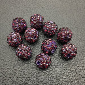 AAA Dark Purple  Spacer Beads Rhinestone Disco Ball Crystal  Beads Polymer Clay Beads DIY Jewelry Accessories Findings
