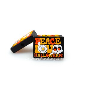 Contas focais de caveira de Halloween, novas contas de silicone da paz, contas de silicone charmosas