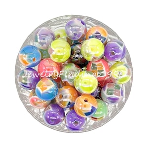 16mm Colored Acrylic Gumball Beads, 16mm Round Resin Beads, Bubble Gum Beads