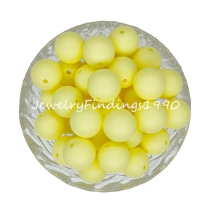 Butter Yellow Silicone Beads, Craft Silicone Accessory, DIY Jewelry Bracelets Necklace, Round Silicone Beads, for Keychain Making - #91
