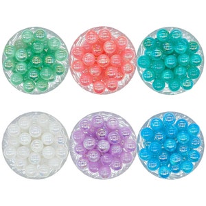 Glitter Acrylic Beads, Bubblegum Beads, 16mm Round Loose Beads, Gumball Beads for Beaded Pen Jewelry Making DIY Bracelet