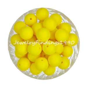 10 - 100pcs Beads, Bright Yellow Silicone Beads,Hexagon & Round Silicone Beads,Soft Beads,Jewelry Loose Beads,Necklace Jewelry Making, - #17