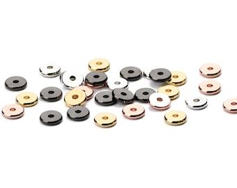 Wholesale Coin Copper Spacer Beads,4/6/8/10mm, Gold/Rose Gold Color, Flat Round Loose Beads ,Jewelry Findings , DIY Bracelet Necklace Making