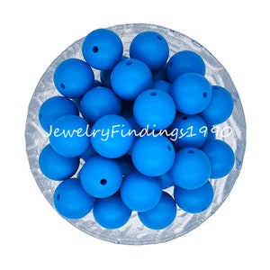 Pirates Blue Silicone Beads, Silicone Bead, Bulk Round Silicone Beads, 20 - 100Pcs 12/15mm Silicone Beads, - #26