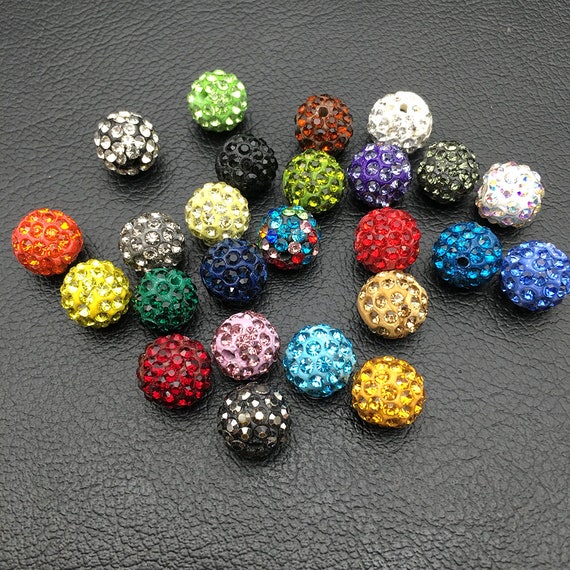 100PCS Czech Crystal Rhinestones Pave Clay Round Disco Ball Spacer Beads 6-12MM 100PCS Czech Crystal Rhinestones Pave Clay Round Disco Ball Spacer Beads 6-12MM