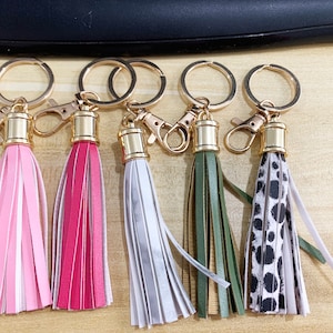 Duufin 240 Pieces Keychain Tassels Bulk Leather Tassel Pendants Colorful  Tassel for Keychain, Craft and DIY Projects, 60 Colors (Gold and Silver Cap)