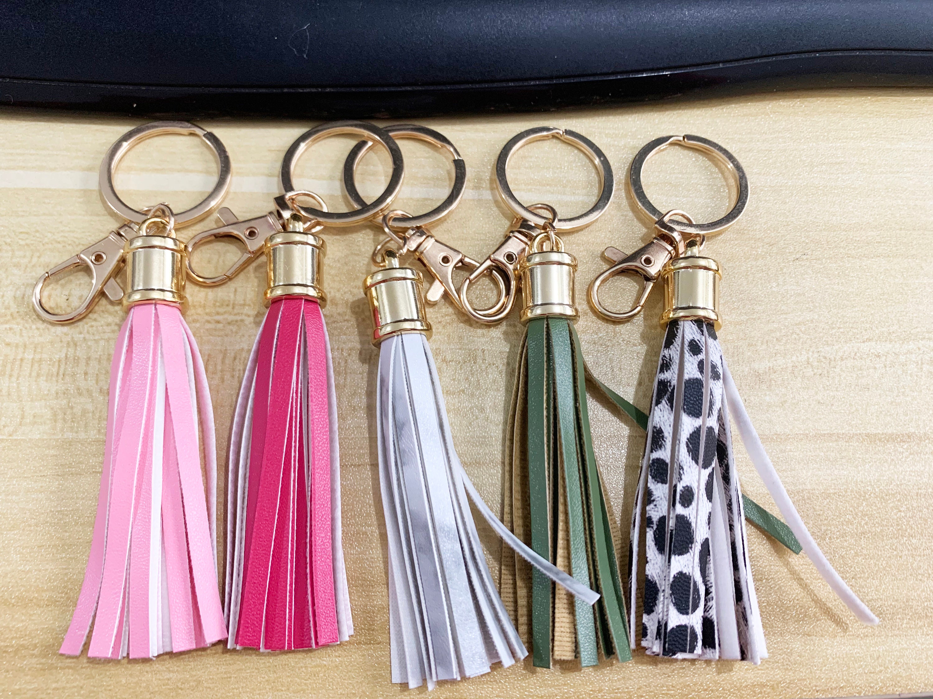 SOIMISS Leather Tassel Keychain Bag Keychain Handbags Purse Tassels Charms  Car Keyring Key Holder Wallet Hanging Decorations