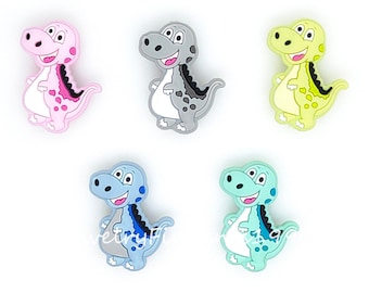 Dinosaur Silicone Beads, Mini Dinosaur Focal Beads, Silicone Shape Beads, Cartoon Beads