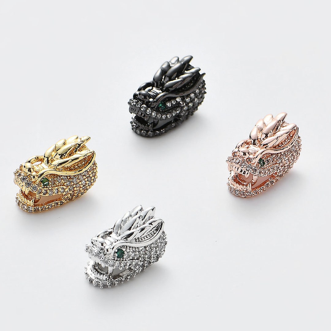 5pcs Dragon Head Spacer Dragon Head Beads Charms Dragon Charms for