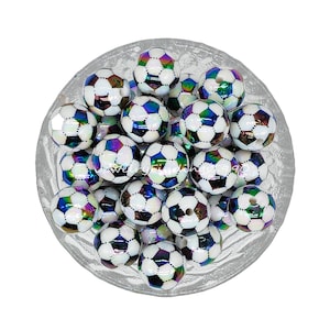 16mm Soccer Acrylic Beads,AB Iridescent Gumball Beads,Bubblegum Beads,Pen Beads