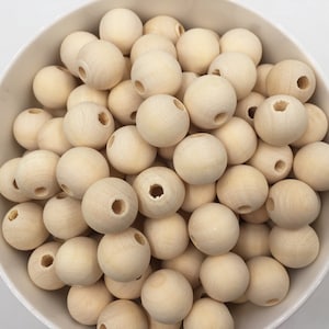 12mm 14mm 16mm 20mm 25mm 30mm Natural Wooden Beads, Round Loose Wood Beads, DIY Craft Jewelry Making, Wholesale Beads