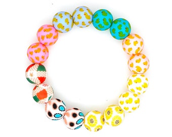 Silicone Beads,15mm Round Print Beads,Loose Beads,Beads For Pen,Charm Beads