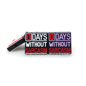 0 Days Without Sarcasm Silicone Beads,Funny Focal Beads,Loose Silicone Beads For Pen