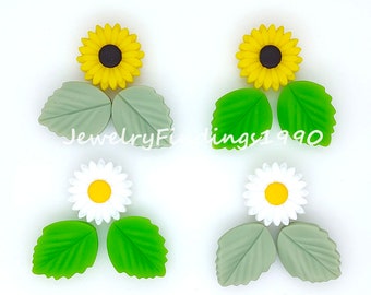 Mini Daisy Silicone Shaped Beads, Leaf Silicone Beads, Loose Silicone Beads, DIY Lanyard Badge Keychain Jewelry Making Gift, Wholesale Beads