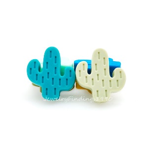 Wholesale Beads, Soft Silicone Beads, Silicone Cactus Beads, Cactus Shape Beads, 5 - 50pcs Cactus Beads, Jewelry Beads, 22*23*7mm