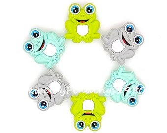 Wholesale Beads, Frog Silicone Beads, Cute Animal Beads, Silicone Focal Beads, DIY Necklace Keychain Making, 22*25mm