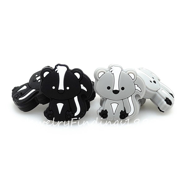 Silicone Skunk Focal Beads