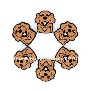 Golden Retriever Dog Silicone Beads, Wholesale Animal Shape Silicone Beads, 1-50Pcs Focal Beads, DIY Keychain Necklaces Beaded Craft