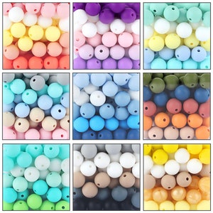 Mixed Lot Silicone Beads, Round Loose Beads, 12/15mm Wholesale Silicone Beads, Women Bag Charm Keychain Necklace Jewelry Making Supplies