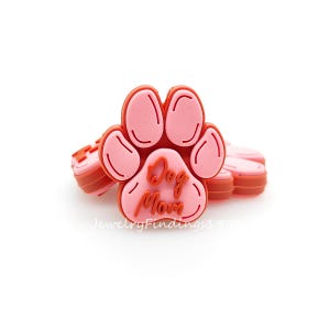 Dog Mom Paw Focal Beads,Soft Beads,DIY Keychain Beads,Pen Beads