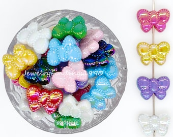 Perline focali Bowknot per penna, perline acriliche di colore misto, creazione di gioielli fai-da-te