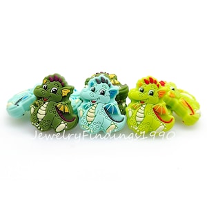 Dinosaur Shape Silicone Beads, Dinosaur Focal Silicone Beads