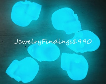 Luminous Skull Silicone Beads,Glow In The Dark Skull Head Focal Beads