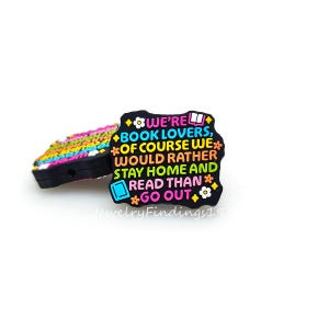 Book Focal Beads,Silicone Beads Bulk,Keychain Making,Pen Beads