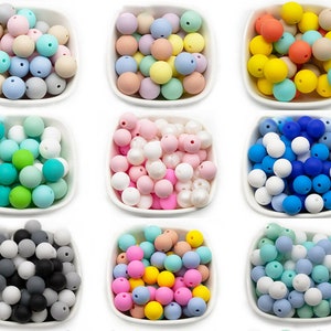 Mixed Lot, Round Colorful Silicone Beads, 12/15mm Round Silicone Beads, Loose Soft Beads, Silicone Pearl, Jewelry Making, Bulk Loose Beads