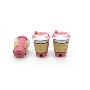 3D Coffee Cup Silicone Beads,Focal Beads For Pen,Bulk Beads,Focal Beads
